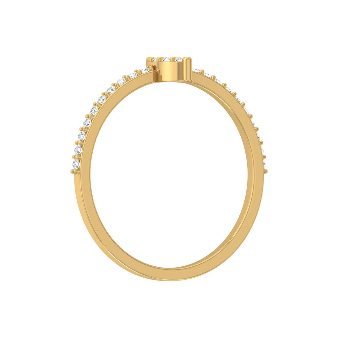 Round Cut Minimalist Eco-Friendly Lab Diamond Accent Ring In 18K Solid Gold Perfect Gift For Her - HIGHCARAT DIAMONDS