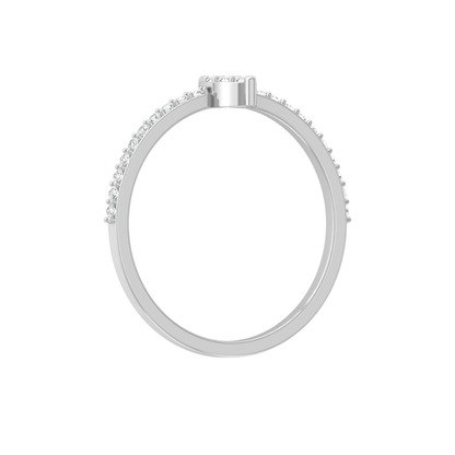 Round Cut Minimalist Eco-Friendly Lab Diamond Accent Ring In 18K Solid Gold Perfect Gift For Her