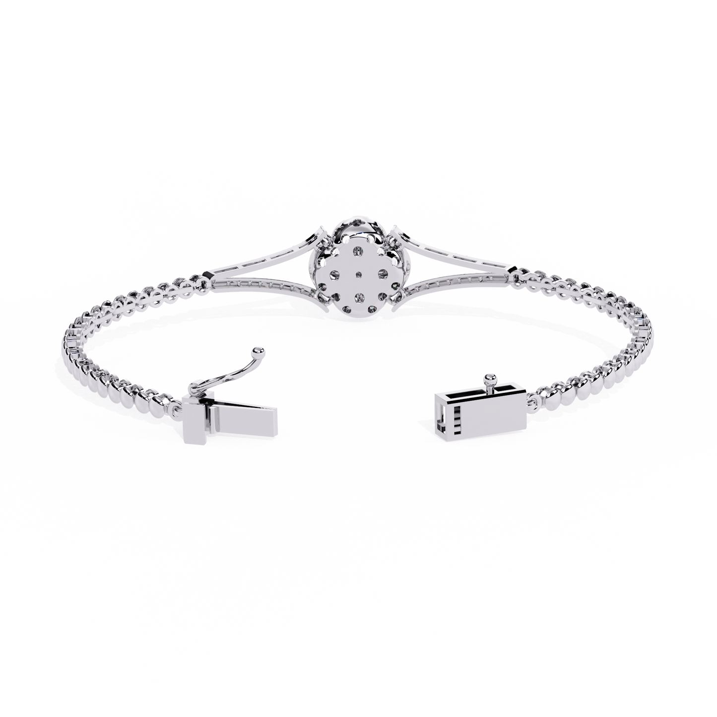 Round Cut Natural Diamond Elegant  Art Deco 10k Solid Yellow Gold Dainty Statement Cuff Bracelet For Women's - HIGHCARAT DIAMONDS