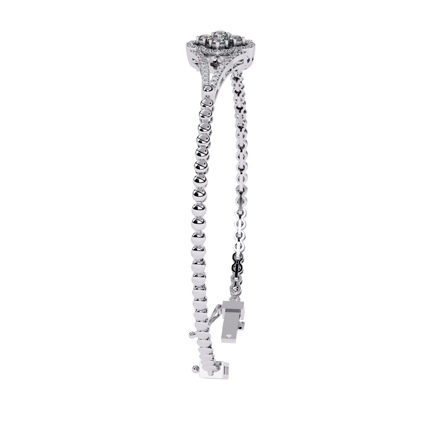 Round Cut Natural Diamond Elegant  Art Deco 10k Solid Yellow Gold Dainty Statement Cuff Bracelet For Women's - HIGHCARAT DIAMONDS