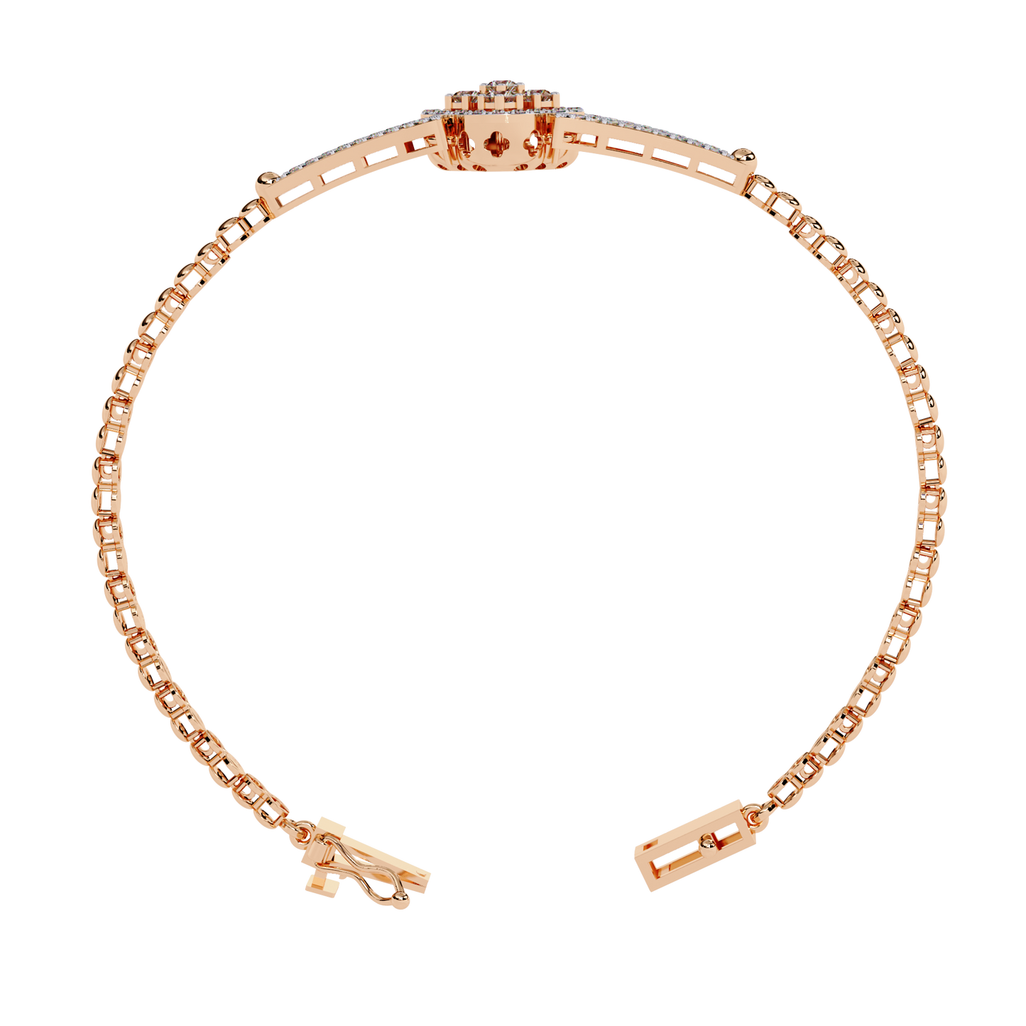 Round Cut Natural Diamond Elegant  Art Deco 10k Solid Yellow Gold Dainty Statement Cuff Bracelet For Women's - HIGHCARAT DIAMONDS
