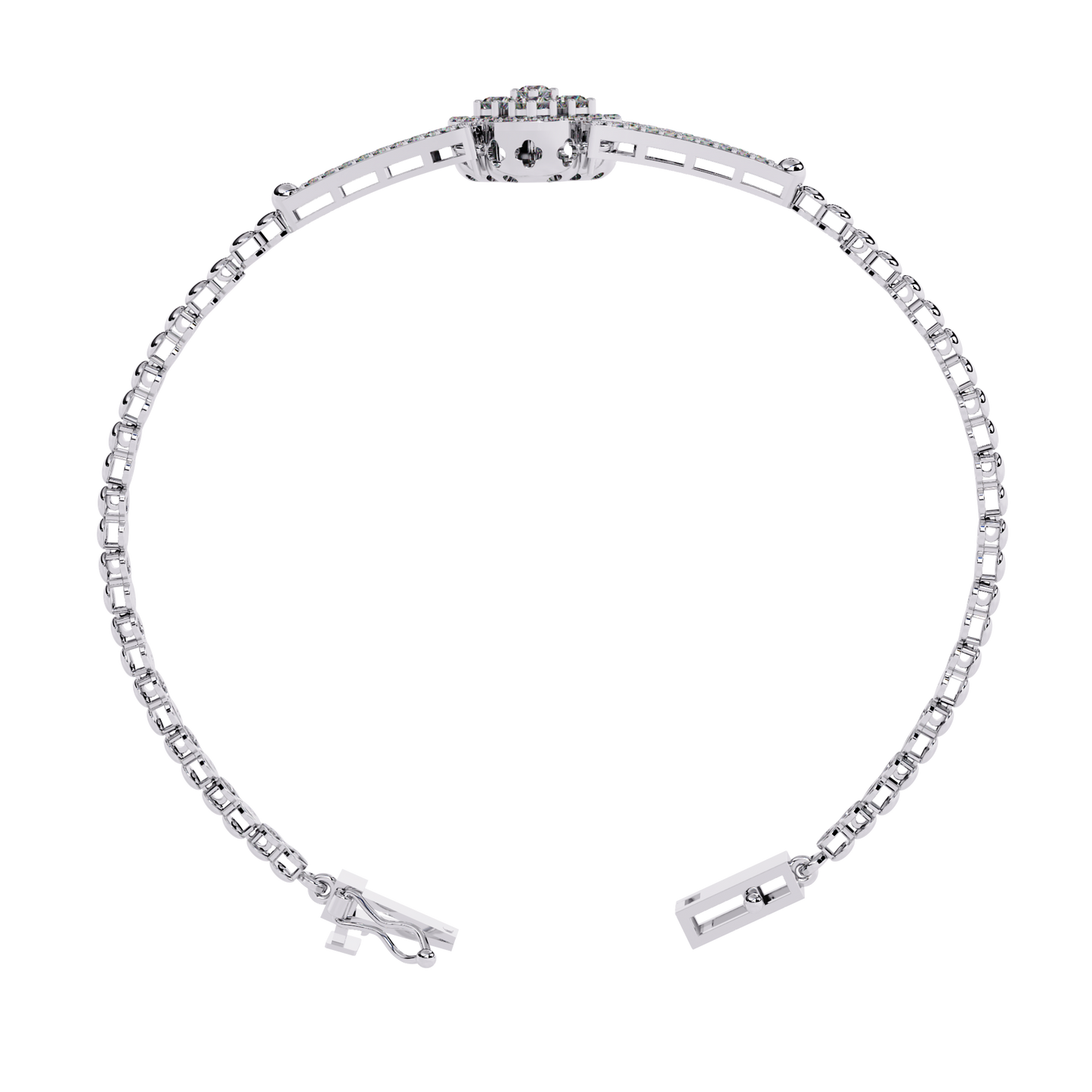 Round Cut Natural Diamond Elegant  Art Deco 10k Solid Yellow Gold Dainty Statement Cuff Bracelet For Women's - HIGHCARAT DIAMONDS