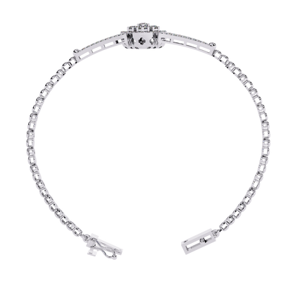 Round Cut Natural Diamond Elegant  Art Deco 10k Solid Yellow Gold Dainty Statement Cuff Bracelet For Women's - HIGHCARAT DIAMONDS