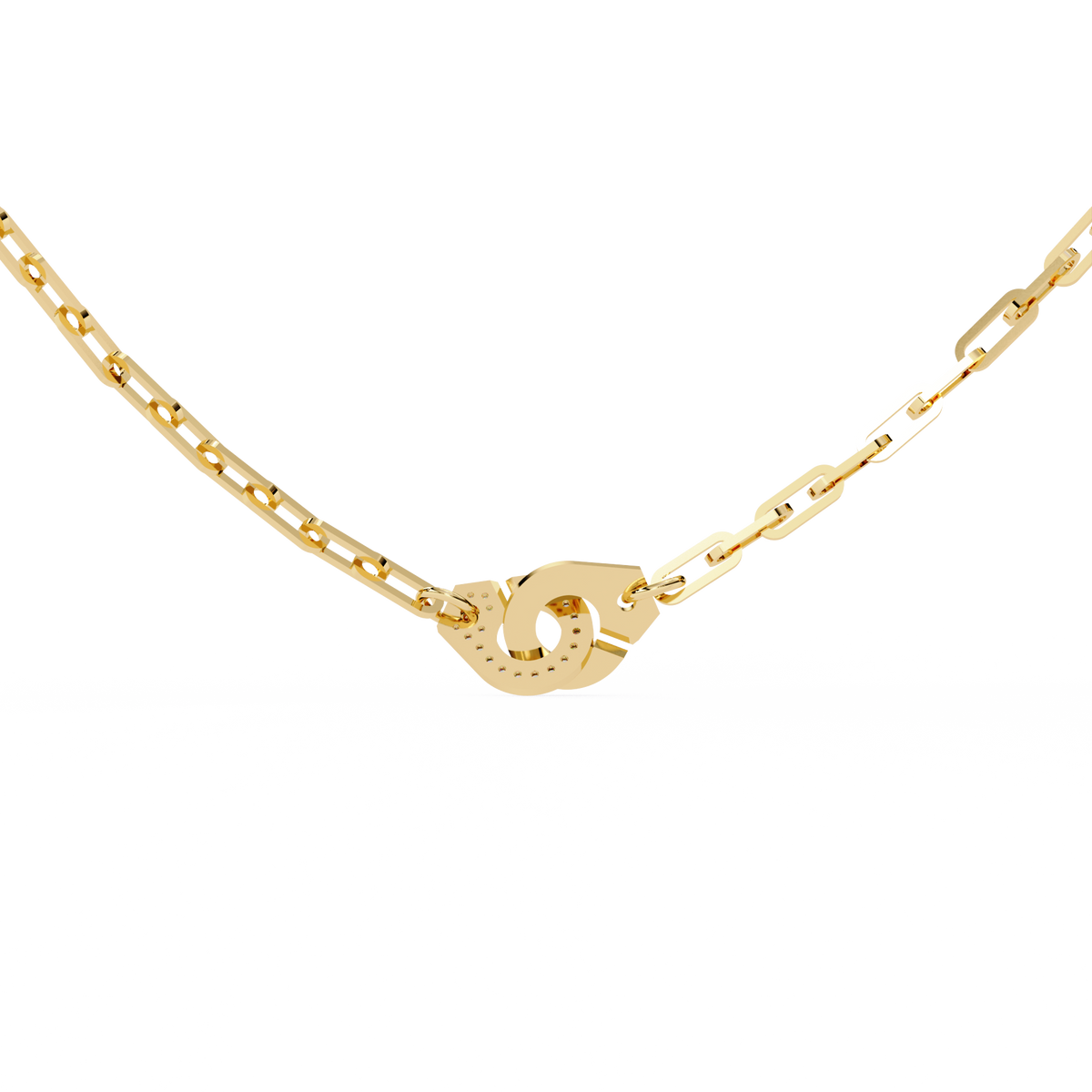 Round Cut Natural & Lab Grown 18k Solid Gold Art Deco Cluster Daily Wear Necklace For Women's - HIGHCARAT DIAMONDS