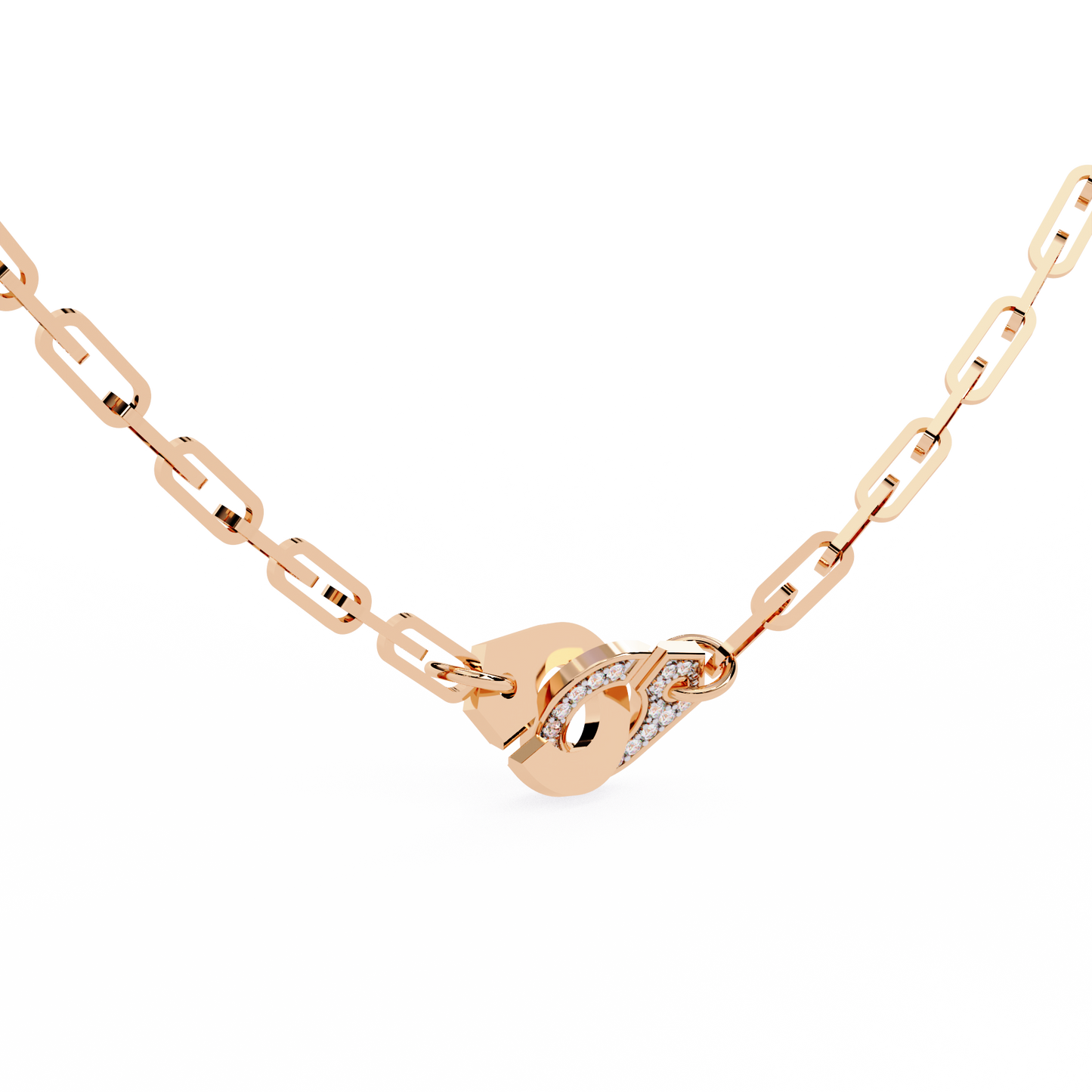 Round Cut Natural & Lab Grown 18k Solid Gold Art Deco Cluster Daily Wear Necklace For Women's - HIGHCARAT DIAMONDS