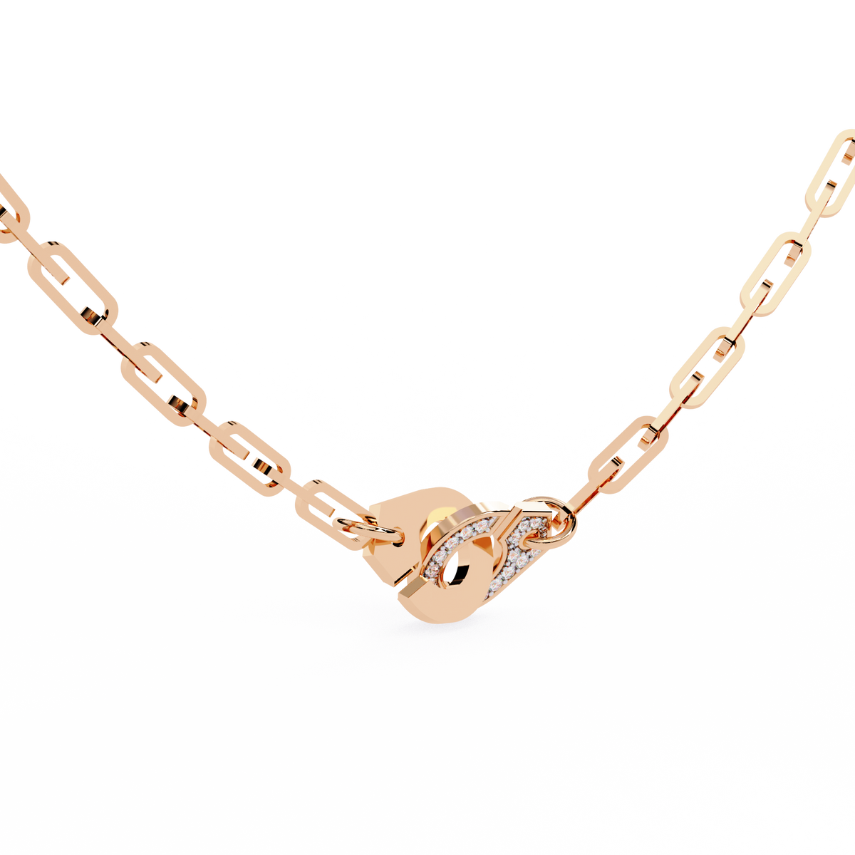 Round Cut Natural & Lab Grown 18k Solid Gold Art Deco Cluster Daily Wear Necklace For Women's - HIGHCARAT DIAMONDS