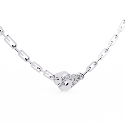 Round Cut Natural & Lab Grown 18k Solid Gold Art Deco Cluster Daily Wear Necklace For Women's - HIGHCARAT DIAMONDS