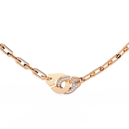 Round Cut Natural & Lab Grown 18k Solid Gold Art Deco Cluster Daily Wear Necklace For Women's - HIGHCARAT DIAMONDS