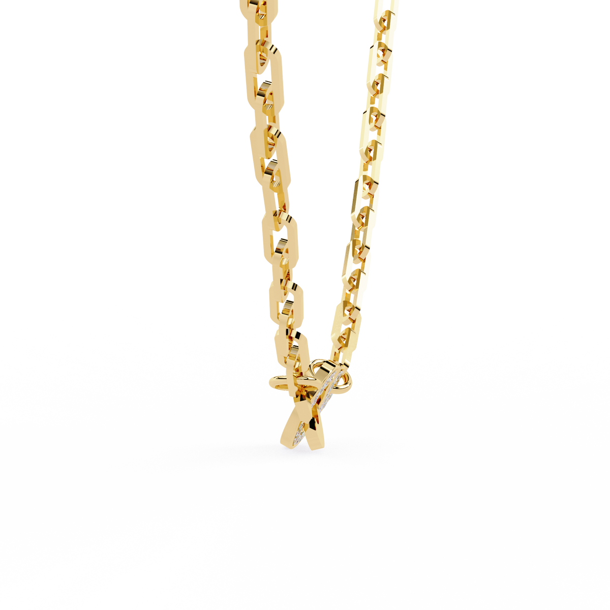 Round Cut Natural & Lab Grown 18k Solid Gold Art Deco Cluster Daily Wear Necklace For Women's - HIGHCARAT DIAMONDS