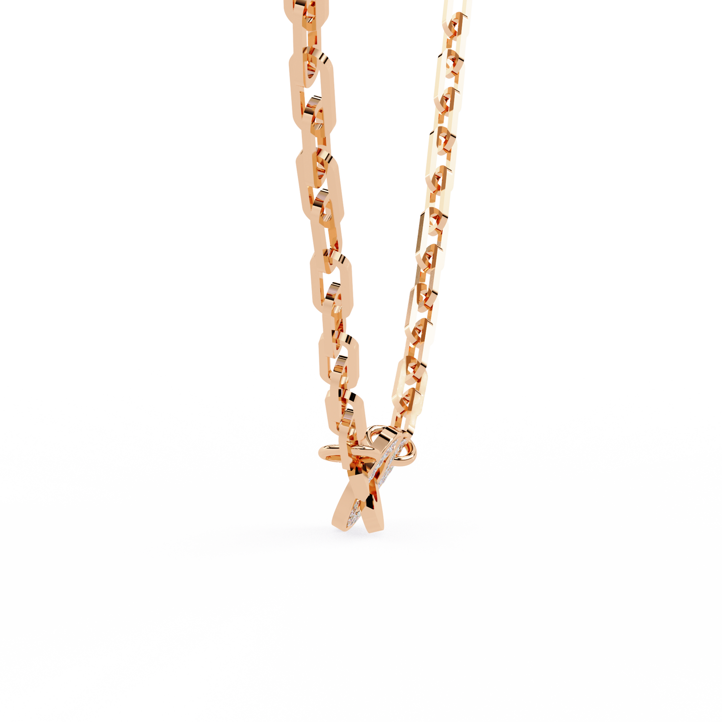 Round Cut Natural & Lab Grown 18k Solid Gold Art Deco Cluster Daily Wear Necklace For Women's - HIGHCARAT DIAMONDS