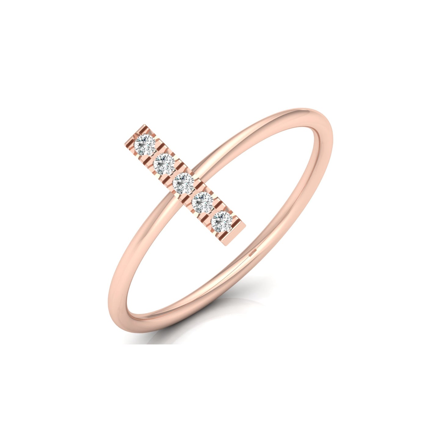 Round Cut Natural Or Labgrown Diamond Ecofriendly Daily Wear Band Ring For Her