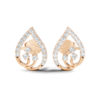Round Shape Lab Grown Diamond 14k Solid Gold Ethical New Affordable Diamond Earrings For Women - HIGHCARAT DIAMONDS
