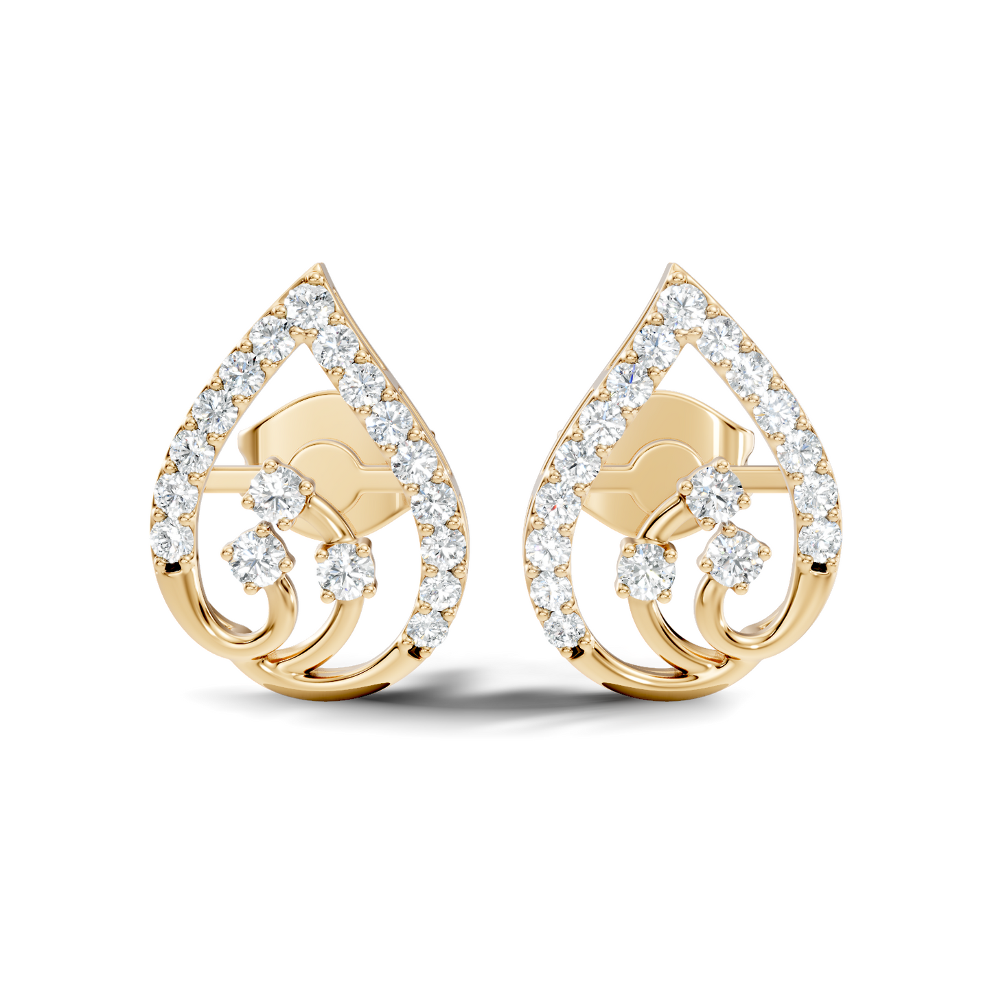 Round Shape Lab Grown Diamond 14k Solid Gold Ethical New Affordable Diamond Earrings For Women - HIGHCARAT DIAMONDS