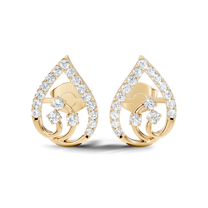 Round Shape Lab Grown Diamond 14k Solid Gold Ethical New Affordable Diamond Earrings For Women - HIGHCARAT DIAMONDS