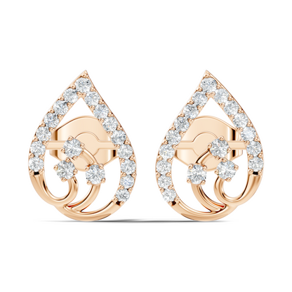 Round Shape Lab Grown Diamond 14k Solid Gold Ethical New Affordable Diamond Earrings For Women - HIGHCARAT DIAMONDS