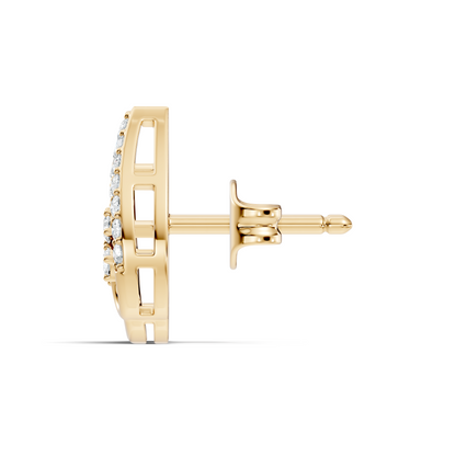 Round Shape Lab Grown Diamond 14k Solid Gold Ethical New Affordable Diamond Earrings For Women - HIGHCARAT DIAMONDS