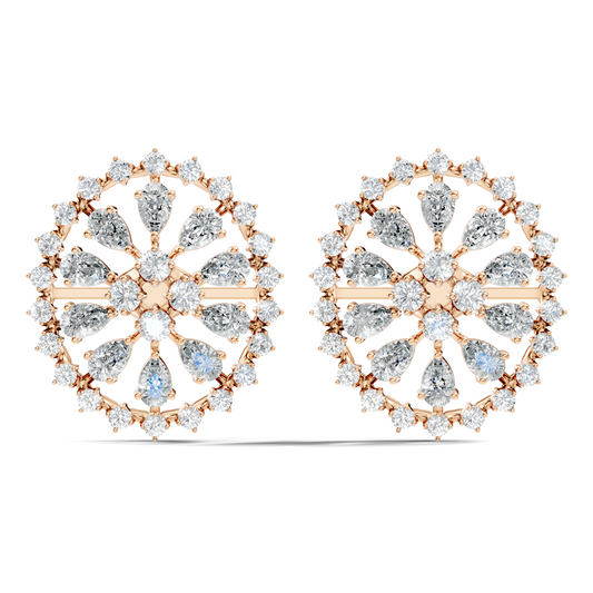 Elegant 5 Ct Pear and Round Lab-Grown Diamond Earrings In 14K  Solid White Gold - HIGHCARAT DIAMONDS