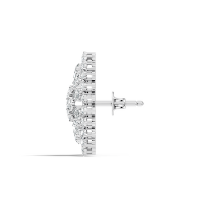Elegant 5 Ct Pear and Round Lab-Grown Diamond Earrings In 14K  Solid White Gold - HIGHCARAT DIAMONDS
