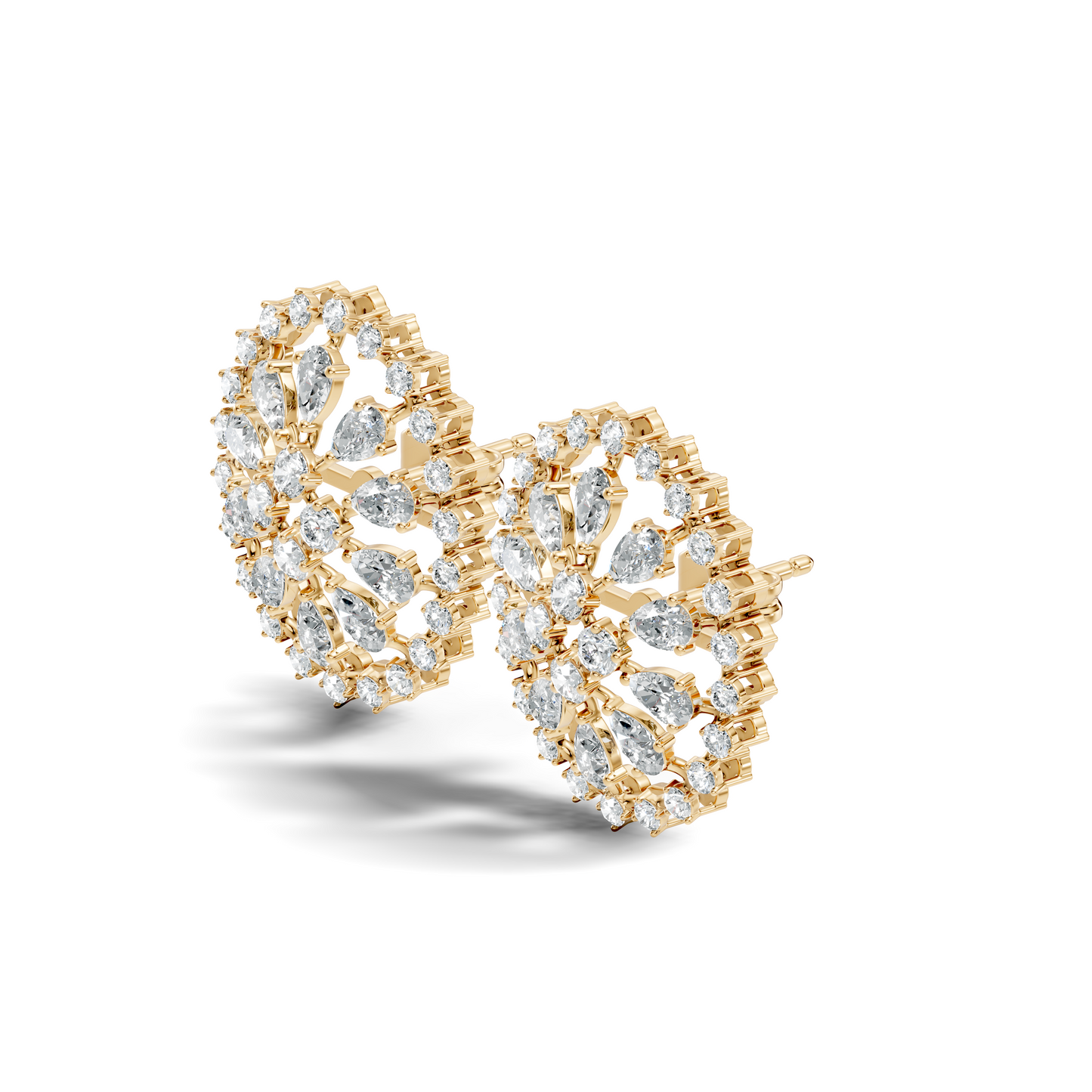 Elegant 5 Ct Pear and Round Lab-Grown Diamond Earrings In 14K  Solid White Gold - HIGHCARAT DIAMONDS