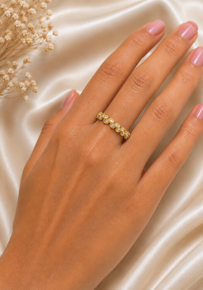 Round Cut Personalized Diamond Eternity Band Ring For Her in 14KT Solid Gold - HIGHCARAT DIAMONDS