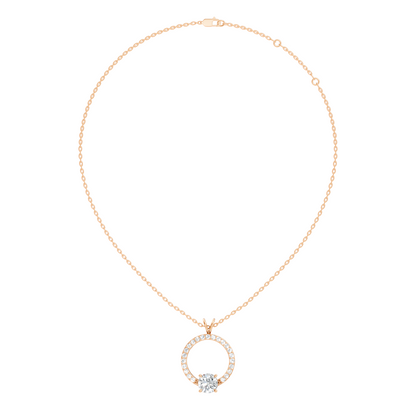 Round Shape Lab Grown Diamond 1.71 Ct 18k Solid White Gold Diamond Pendent For Her - HIGHCARAT DIAMONDS