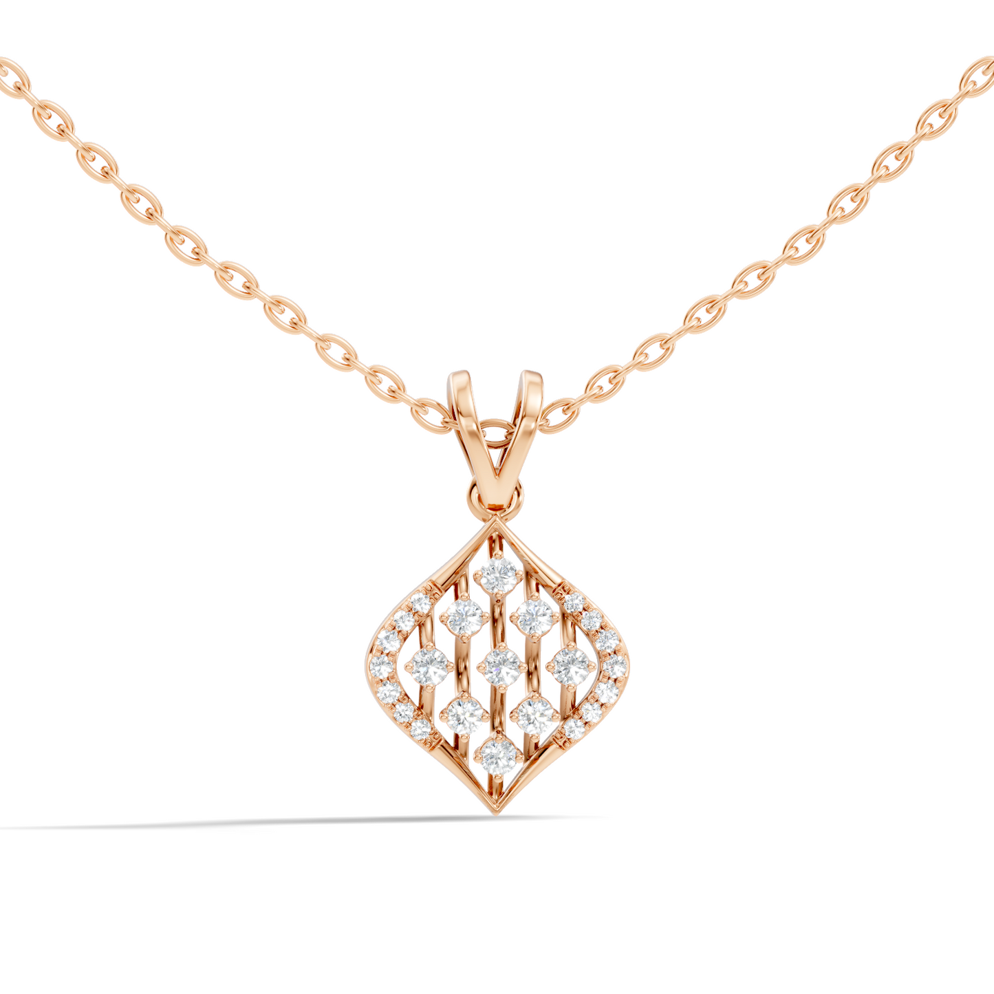 Classic Round  Shape Diamond Pendant with 14K Solid Gold Luxury Everyday Wear - HIGHCARAT DIAMONDS