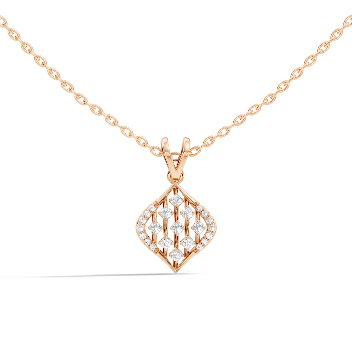Classic Round  Shape Diamond Pendant with 14K Solid Gold Luxury Everyday Wear - HIGHCARAT DIAMONDS