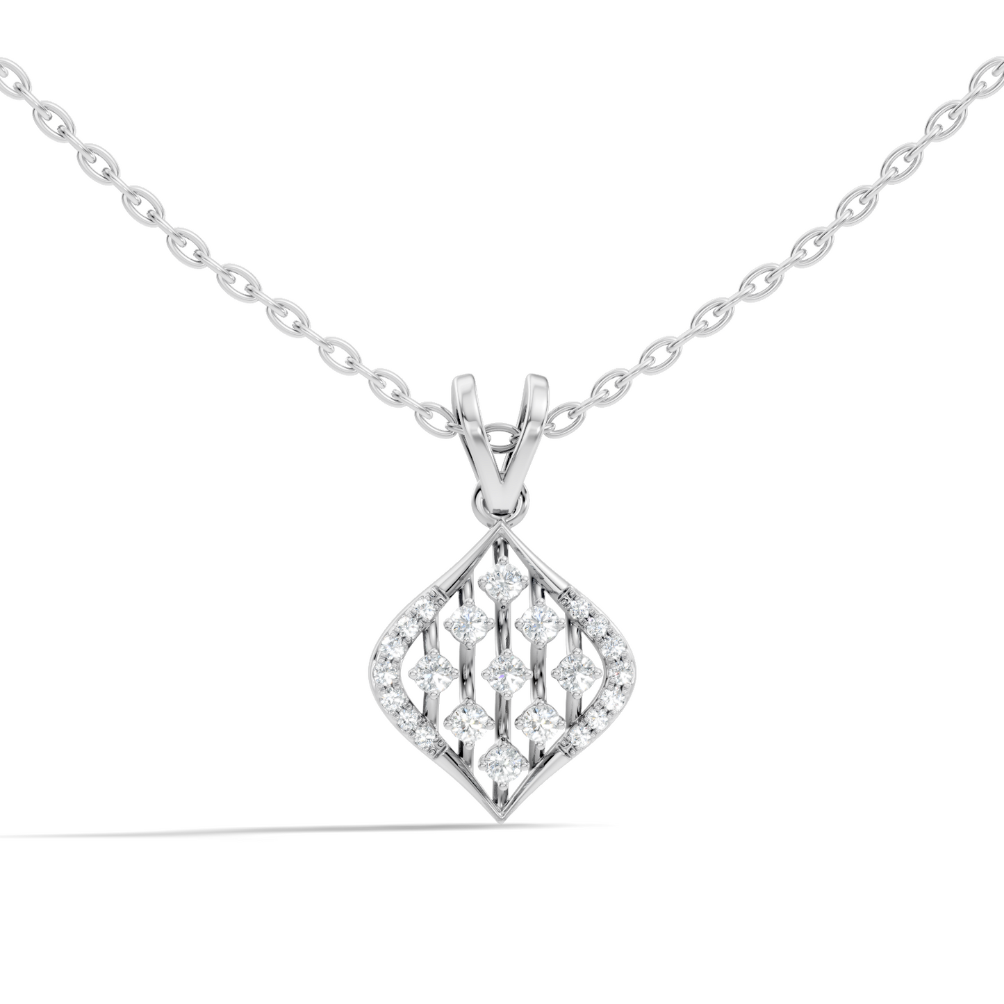 Classic Round  Shape Diamond Pendant with 14K Solid Gold Luxury Everyday Wear - HIGHCARAT DIAMONDS