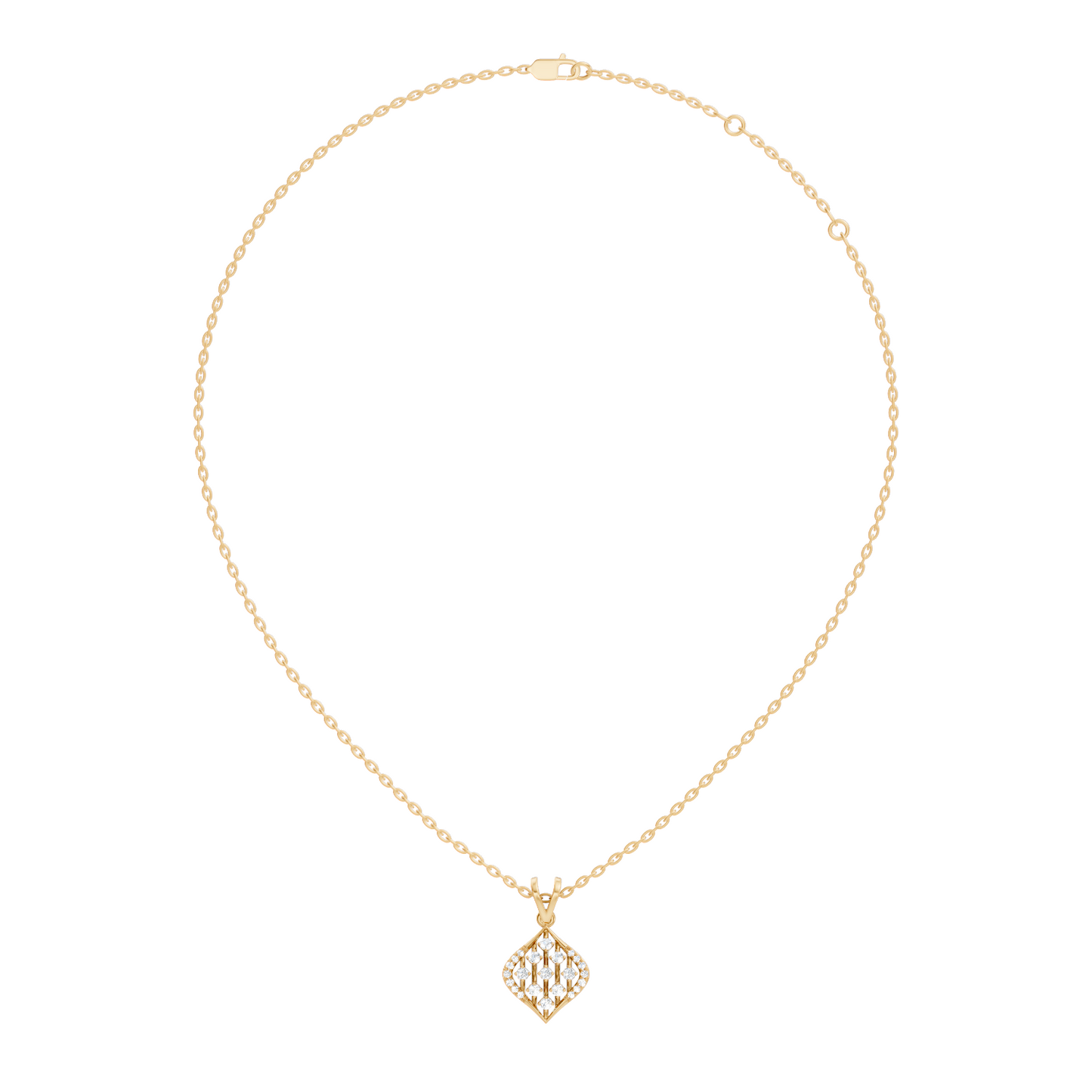 Classic Round  Shape Diamond Pendant with 14K Solid Gold Luxury Everyday Wear - HIGHCARAT DIAMONDS