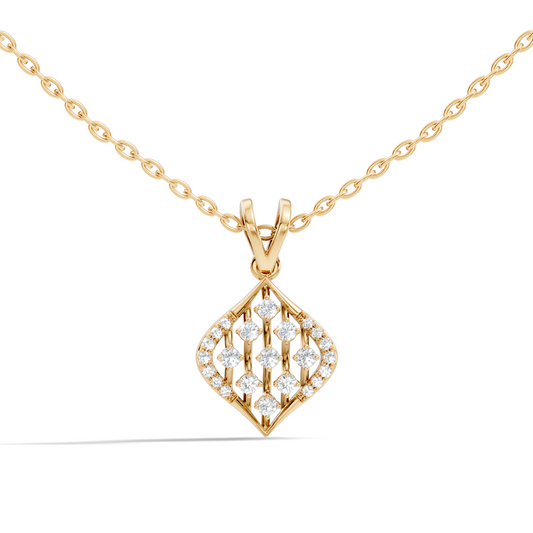 Classic Round  Shape Diamond Pendant with 14K Solid Gold Luxury Everyday Wear - HIGHCARAT DIAMONDS