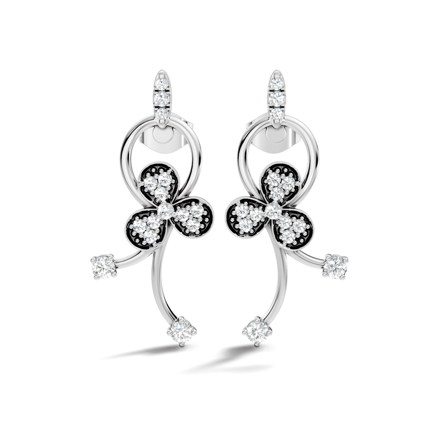 Round Cut Lab Grown & Natural Diamond Antique Delicate Stackable Party Wear Drop Stud Earrings For Her - HIGHCARAT DIAMONDS