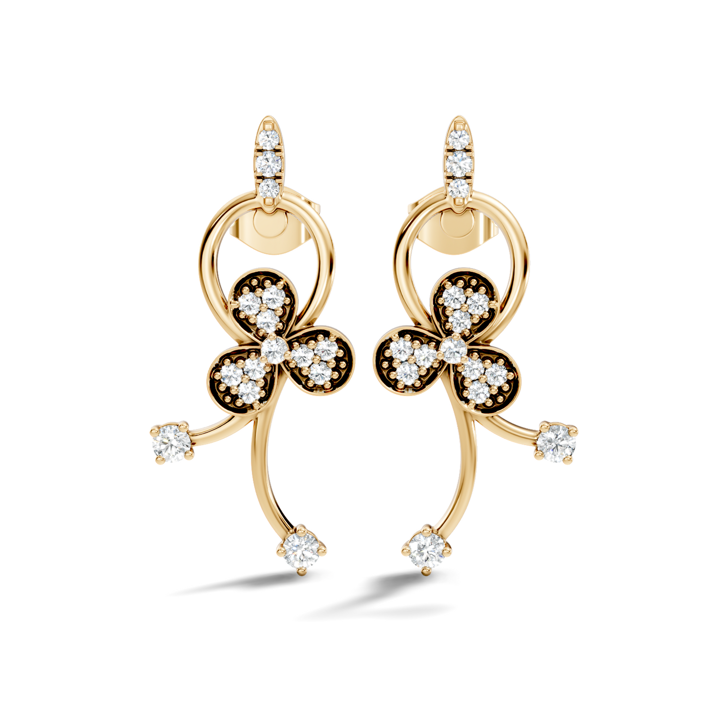 Round Cut Lab Grown & Natural Diamond Antique Delicate Stackable Party Wear Drop Stud Earrings For Her - HIGHCARAT DIAMONDS