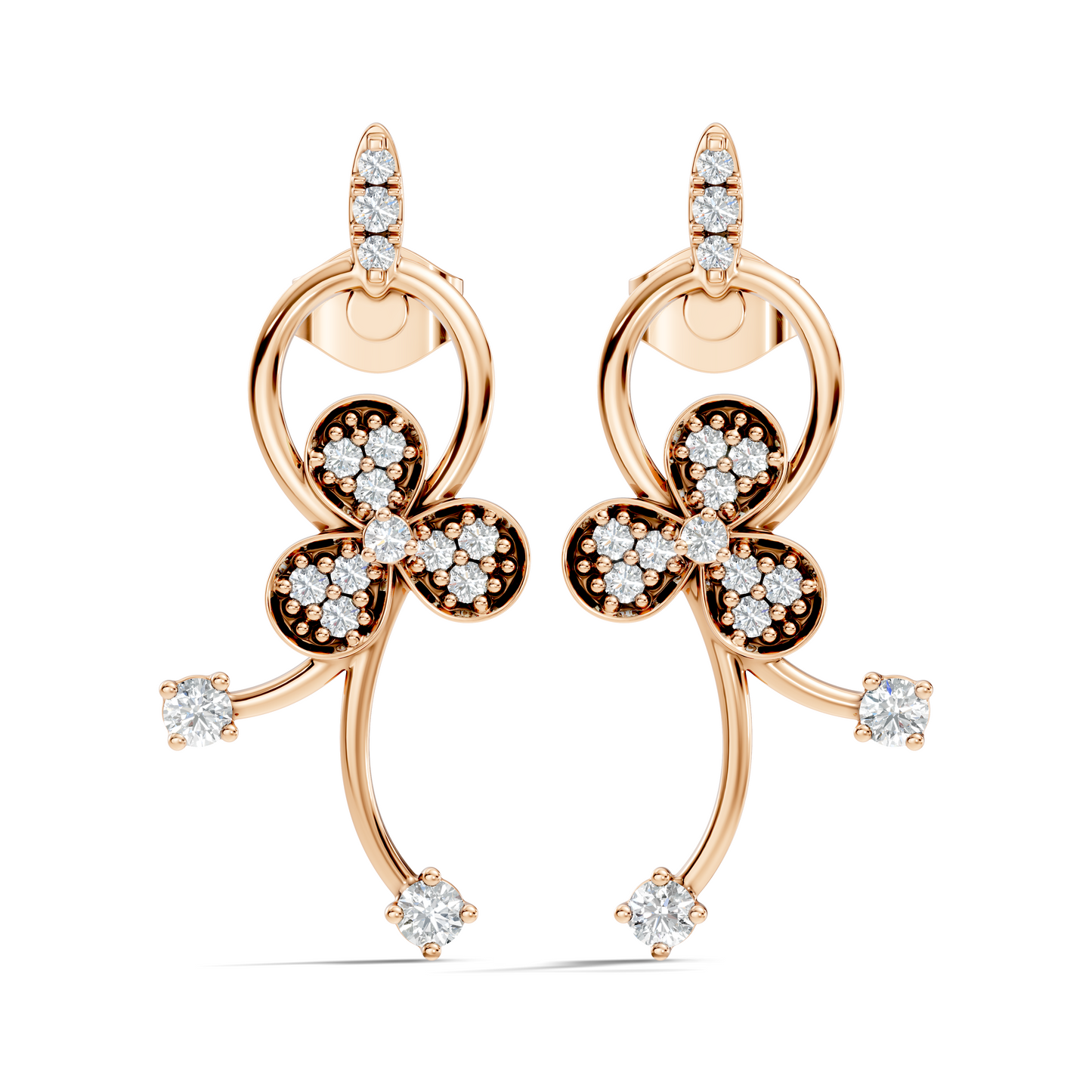 Round Cut Lab Grown & Natural Diamond Antique Delicate Stackable Party Wear Drop Stud Earrings For Her - HIGHCARAT DIAMONDS