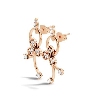 Round Cut Lab Grown & Natural Diamond Antique Delicate Stackable Party Wear Drop Stud Earrings For Her - HIGHCARAT DIAMONDS