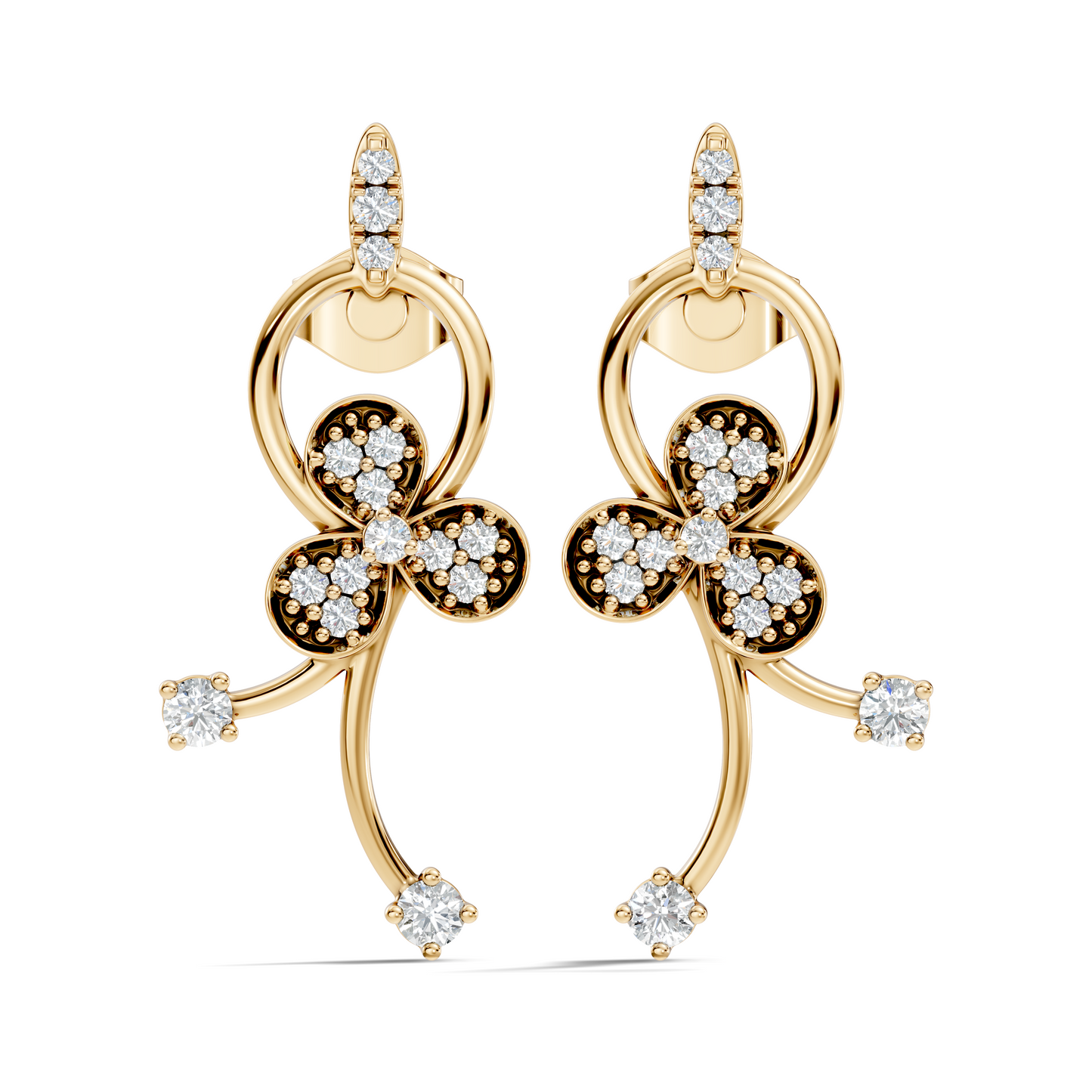 Round Cut Lab Grown & Natural Diamond Antique Delicate Stackable Party Wear Drop Stud Earrings For Her - HIGHCARAT DIAMONDS