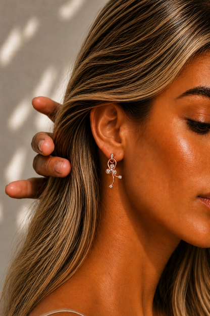 Round Cut Prong Set Lab Grown Drops Unique Diamond Earring - HIGHCARAT DIAMONDS