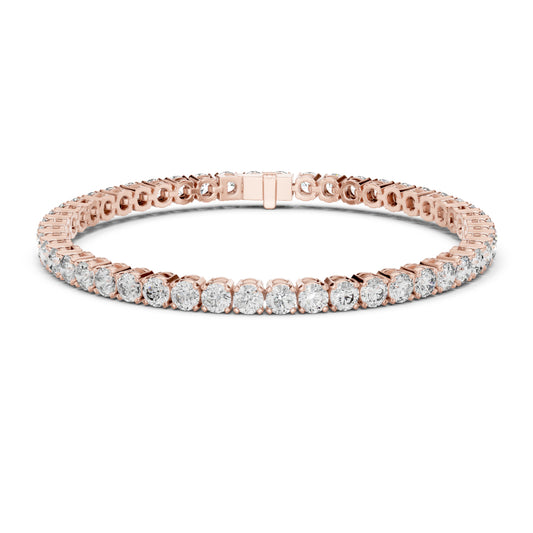 18k Solid Yellow Gold Vintage Minimalist 6.72Ct Round Cut Diamond Dainty Wedding Tennis Bracelet For Women's - HIGHCARAT DIAMONDS