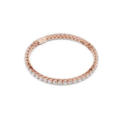 18k Solid Yellow Gold Vintage Minimalist 6.72Ct Round Cut Diamond Dainty Wedding Tennis Bracelet For Women's - HIGHCARAT DIAMONDS