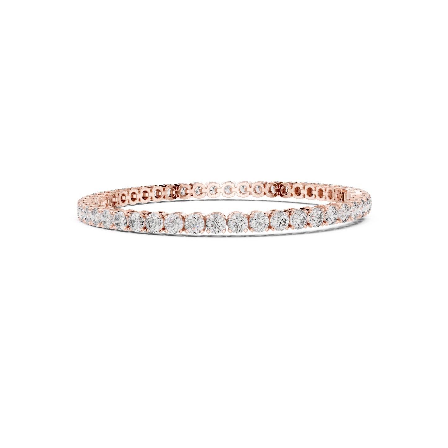 18k Solid Yellow Gold Vintage Minimalist 6.72Ct Round Cut Diamond Dainty Wedding Tennis Bracelet For Women's - HIGHCARAT DIAMONDS