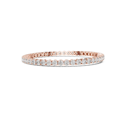 18k Solid Yellow Gold Vintage Minimalist 6.72Ct Round Cut Diamond Dainty Wedding Tennis Bracelet For Women's - HIGHCARAT DIAMONDS