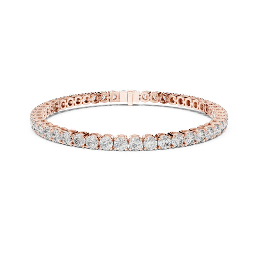 18k Solid Yellow Gold Vintage Minimalist 6.72Ct Round Cut Diamond Dainty Wedding Tennis Bracelet For Women's - HIGHCARAT DIAMONDS