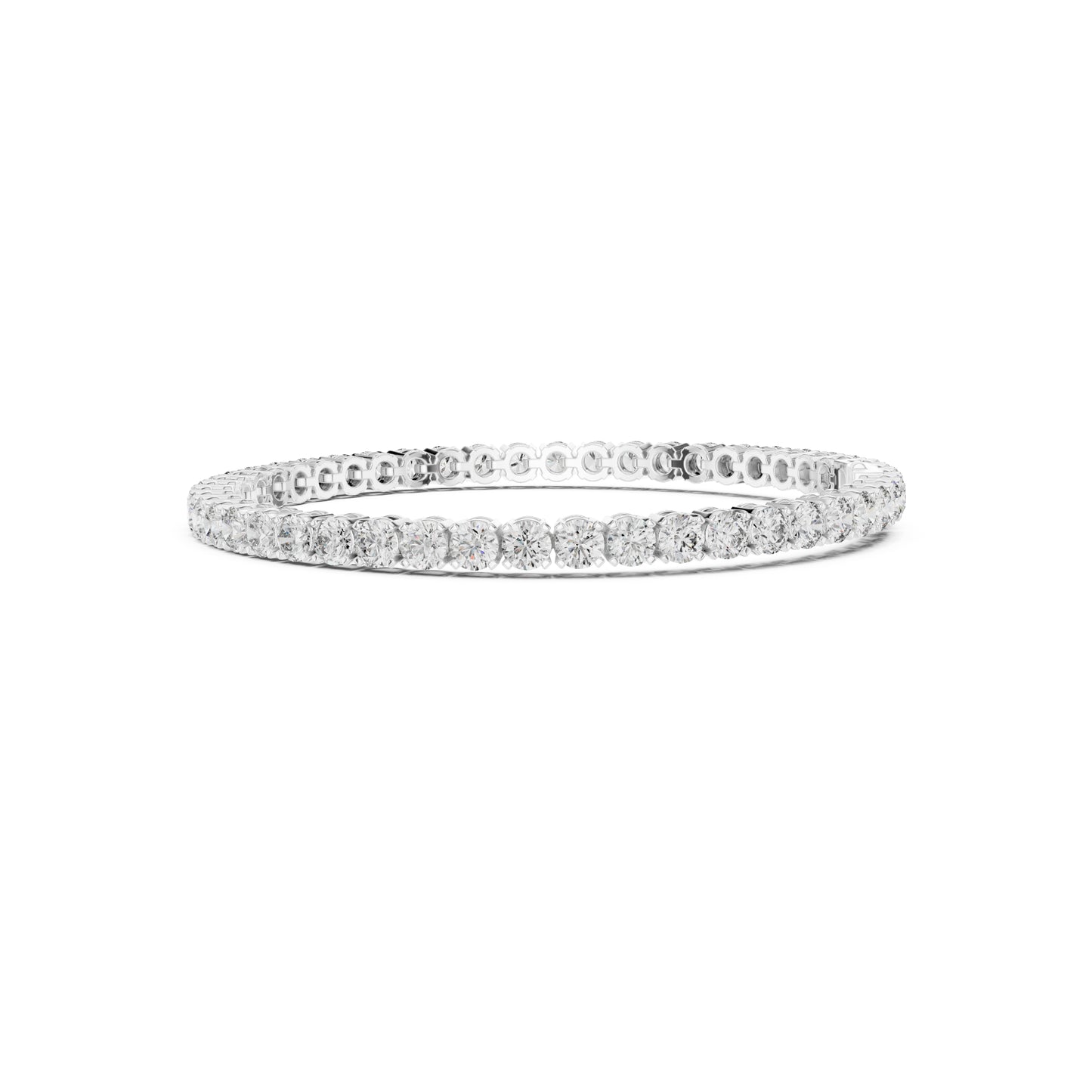 18k Solid Yellow Gold Vintage Minimalist 6.72Ct Round Cut Diamond Dainty Wedding Tennis Bracelet For Women's - HIGHCARAT DIAMONDS