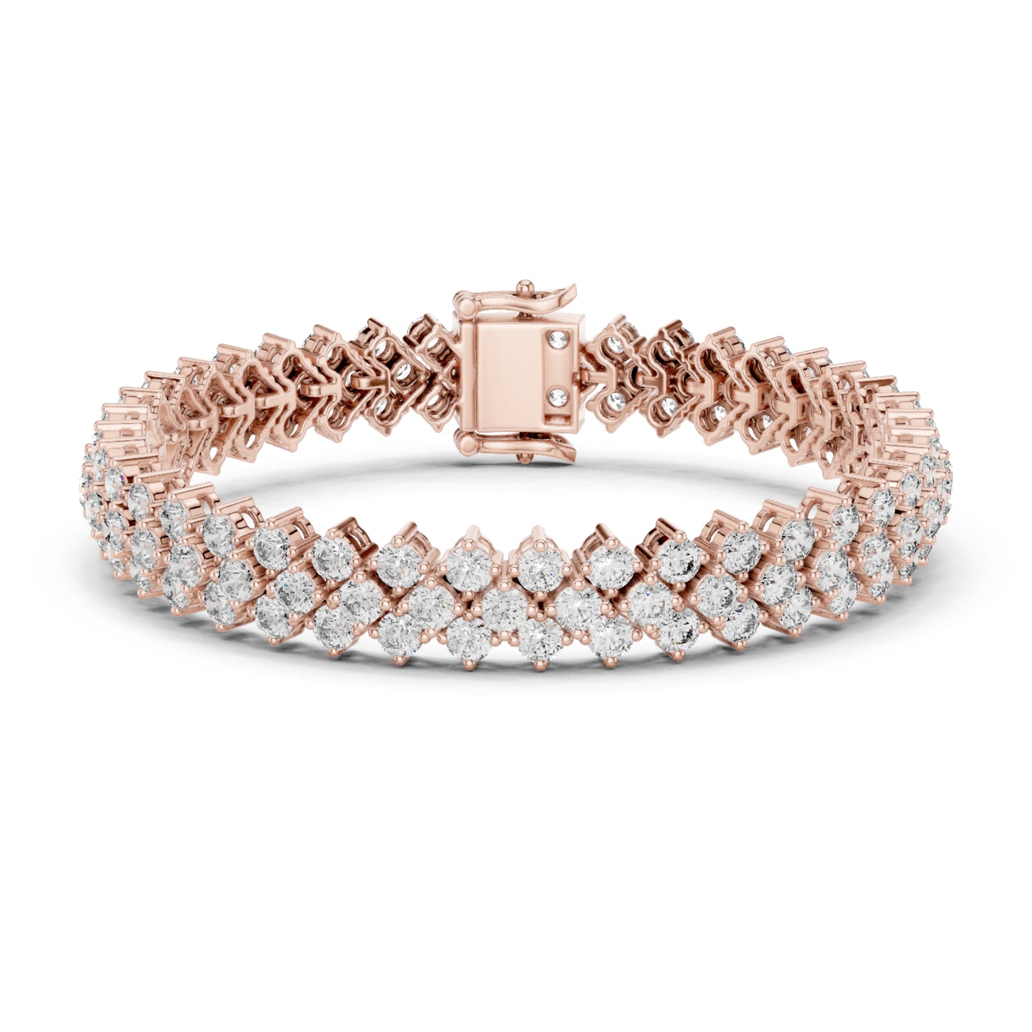 6.00Ct Round Cut Top Grade Diamond Elegant Three Row Prong Set Classic Wedding Tennis Bracelet For Women's - HIGHCARAT DIAMONDS