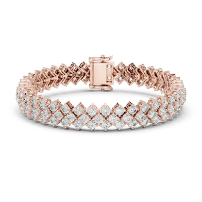 6.00Ct Round Cut Top Grade Diamond Elegant Three Row Prong Set Classic Wedding Tennis Bracelet For Women's - HIGHCARAT DIAMONDS