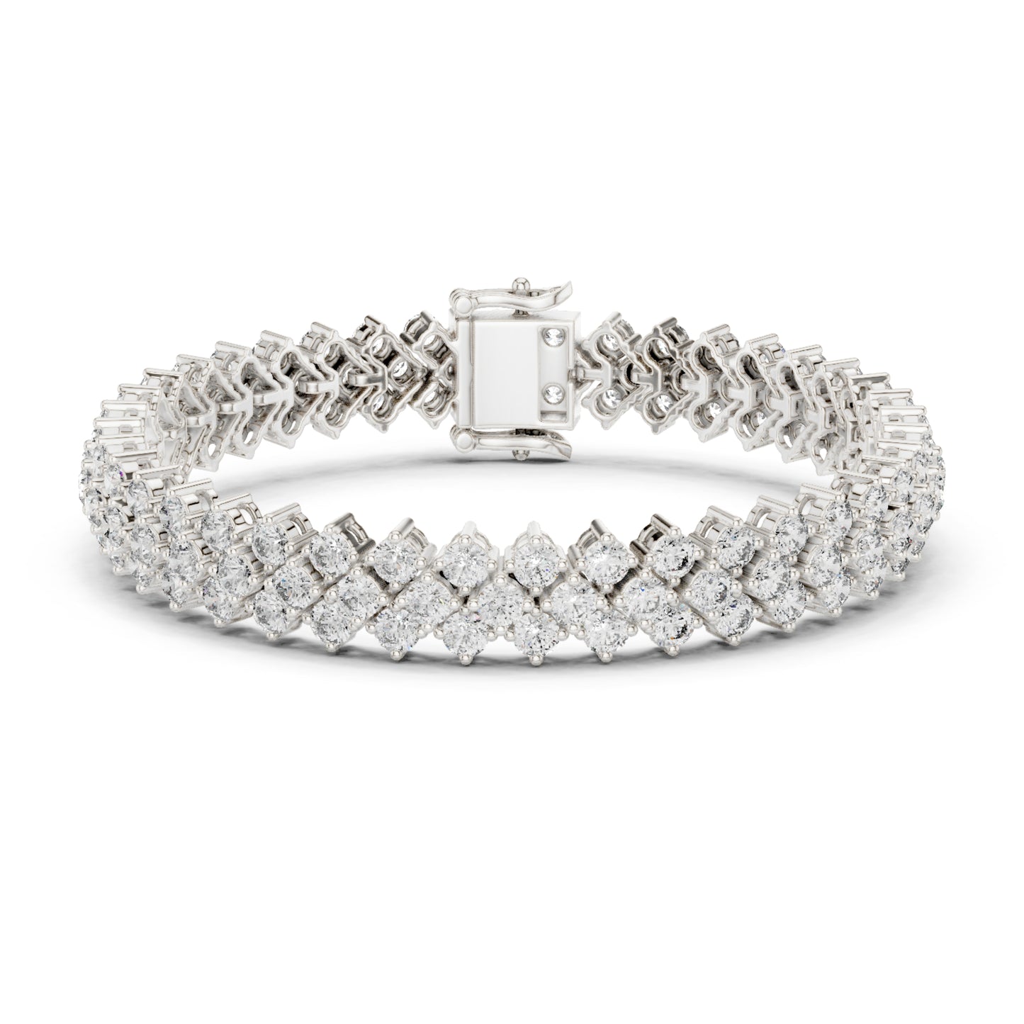 6.00Ct Round Cut Top Grade Diamond Elegant Three Row Prong Set Classic Wedding Tennis Bracelet For Women's - HIGHCARAT DIAMONDS