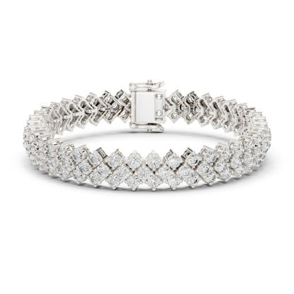 6.00Ct Round Cut Top Grade Diamond Elegant Three Row Prong Set Classic Wedding Tennis Bracelet For Women's - HIGHCARAT DIAMONDS