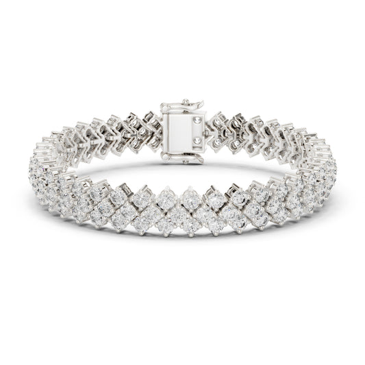 6.00Ct Round Cut Top Grade Diamond Elegant Three Row Prong Set Classic Wedding Tennis Bracelet For Women's - HIGHCARAT DIAMONDS