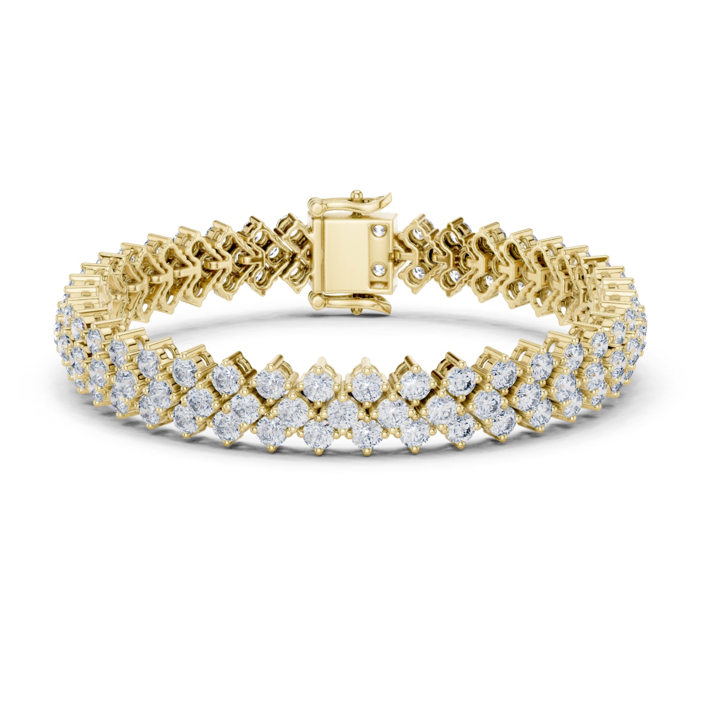6.00Ct Round Cut Top Grade Diamond Elegant Three Row Prong Set Classic Wedding Tennis Bracelet For Women's - HIGHCARAT DIAMONDS