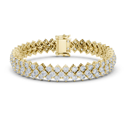 6.00Ct Round Cut Top Grade Diamond Elegant Three Row Prong Set Classic Wedding Tennis Bracelet For Women's - HIGHCARAT DIAMONDS