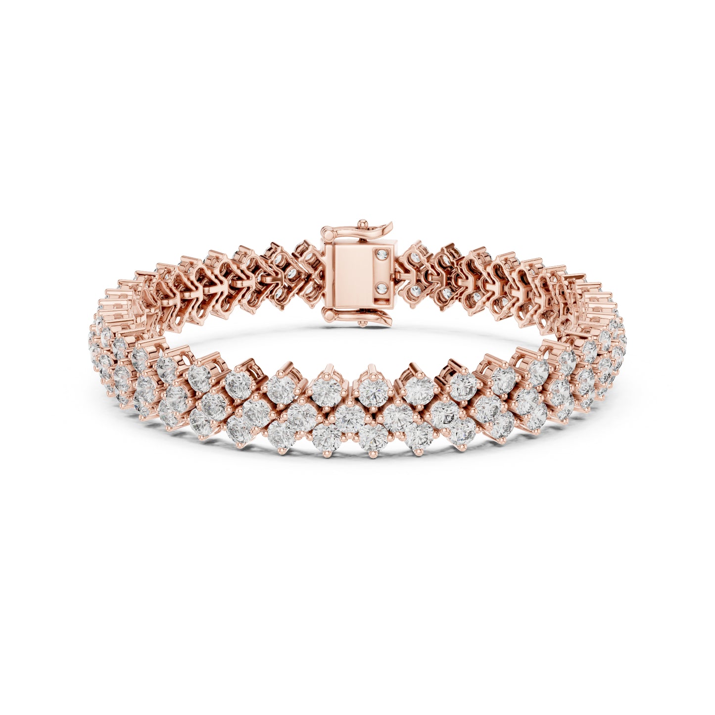6.00Ct Round Cut Top Grade Diamond Elegant Three Row Prong Set Classic Wedding Tennis Bracelet For Women's - HIGHCARAT DIAMONDS